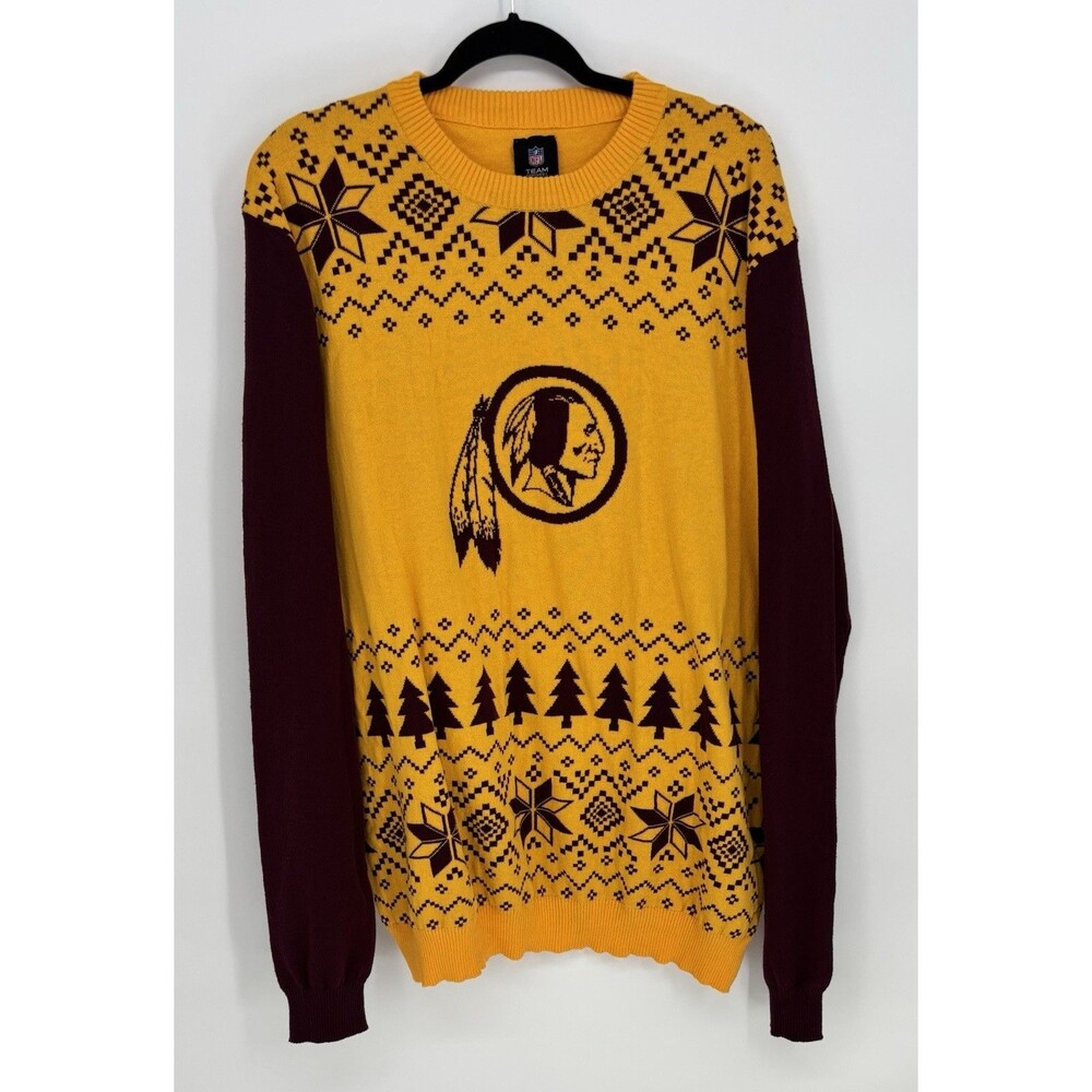 Washington Redskins NFL Team Apparel 2XL Ugly Christmas Fair Isle Sweater